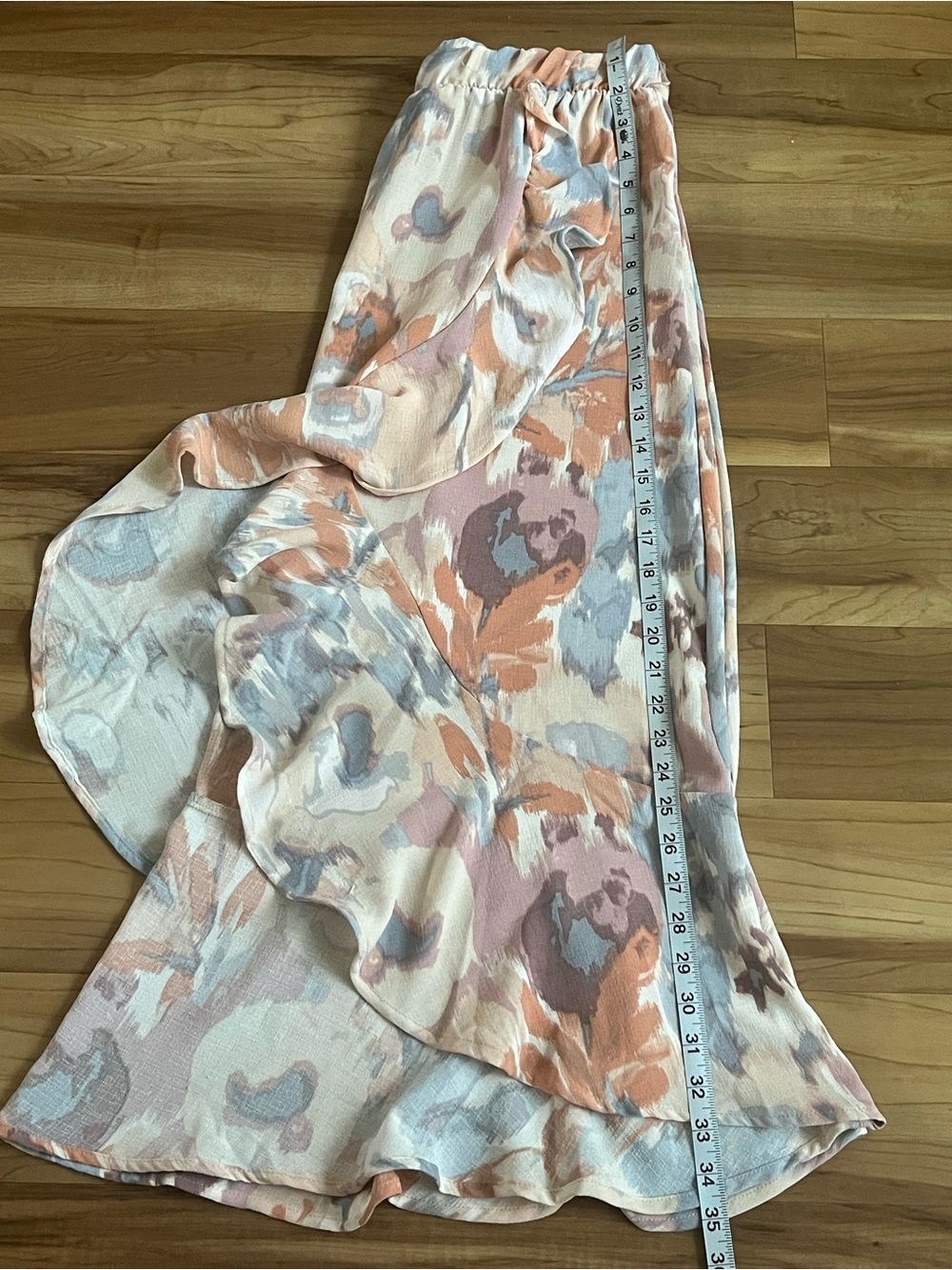 Madison + Hudson Abstract Floral Ruffle Wrap Midi Skirt Size M - Picture 10 of 12